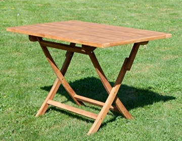ASS ECHT Teak Holz Klapptisch Holztisch Gartentisch Tisch in verschiedenen Größen von Größe:120x70 cm - 2